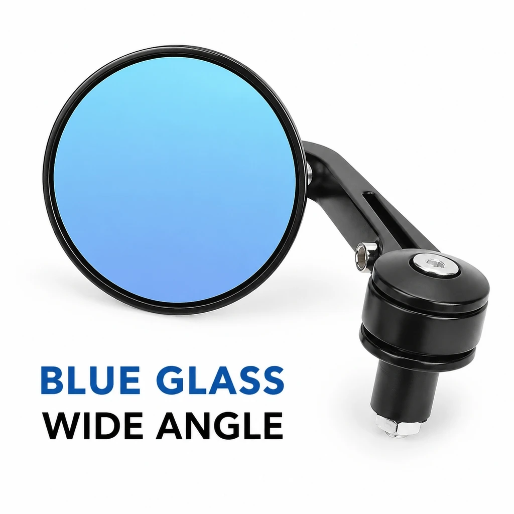 Retro Round Handlebar Rearview Mirror Wide Angle Motorcycle Side Mirror For Scooter Baboon 250 E‑Bike Mod Parts