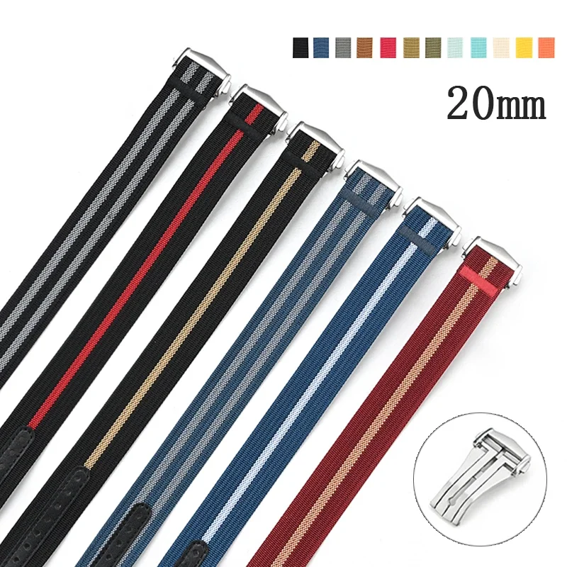 20mm High Grade Nylon Strap for Omega X Swatch MoonSwatch Sport Waterproof Folding Buckle Watch Band Bracelet for Seamaster 300