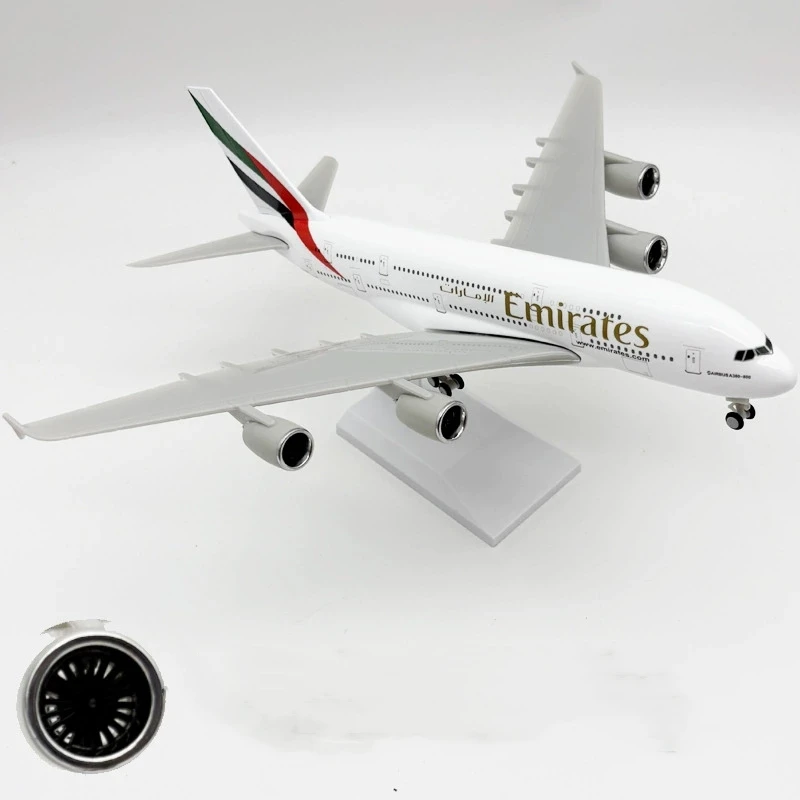 Desk Accessories 30CM A380 Emirates Airlines Scale 1/240  Model Airplanes Airbus A380 Home Decor For Collections And Displays