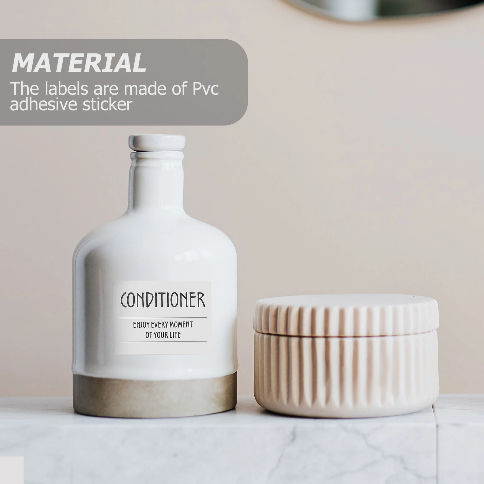 

Toiletries Labels For Bathroom Bottle Self-adhesive Stickers Waterproof Hand Shampoo White Dispenser Travel