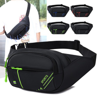 Anti-Theft Men's Waist Bag - Slim Fit Fanny Pack, Waterproof Sports Phone Pouch, Multi-Layer Secure Bum Bag for Running & Travel