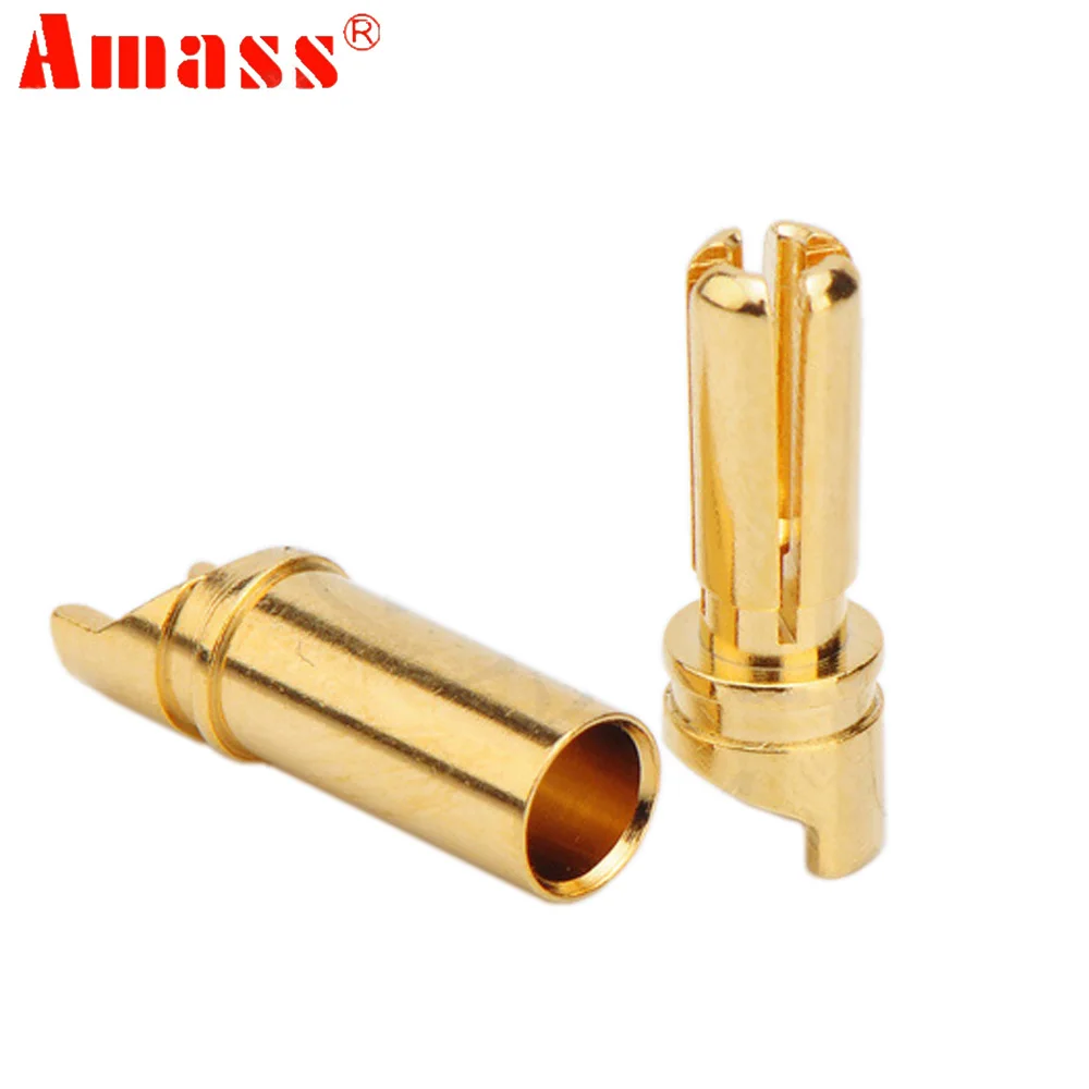 Amass-Golden Bullet Connector para RC ESC Motor, Bateria Lipo, Carro, Caminhão, Avião, Drone, Buggy Brinquedos, DIY, 3.5mm, GC-3514, 10 Pares por lote