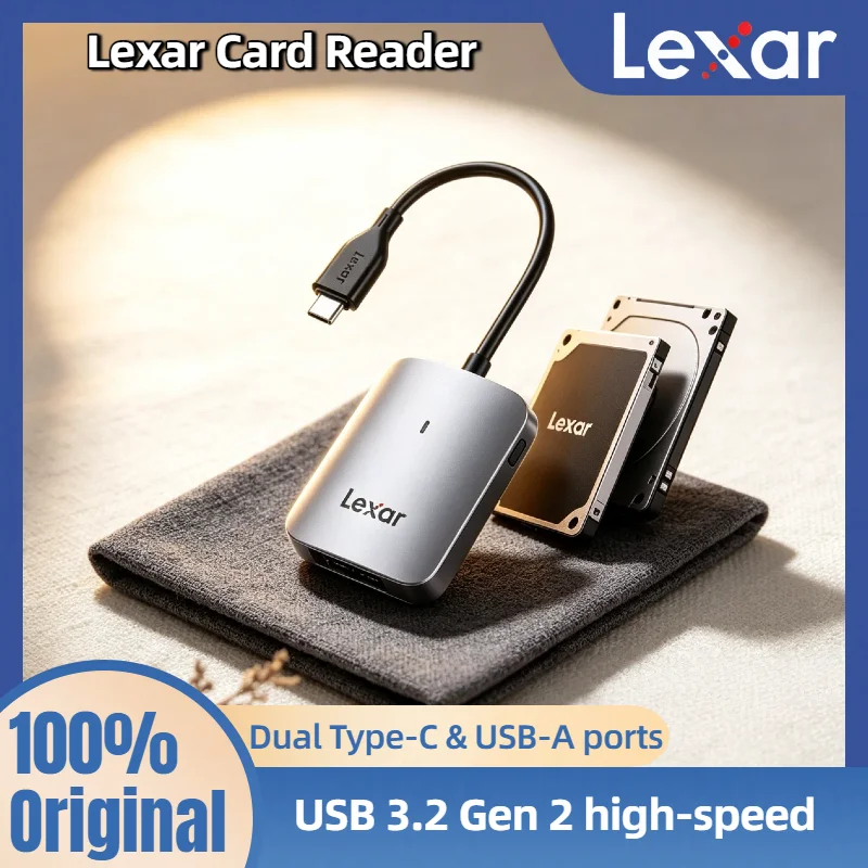 最大10gbpsのオリジナルlexar-cfexpress-type-aカードリーダー、usb-32-gen-2-type-c-a対応メモリカード、cfe-aカードリーダー