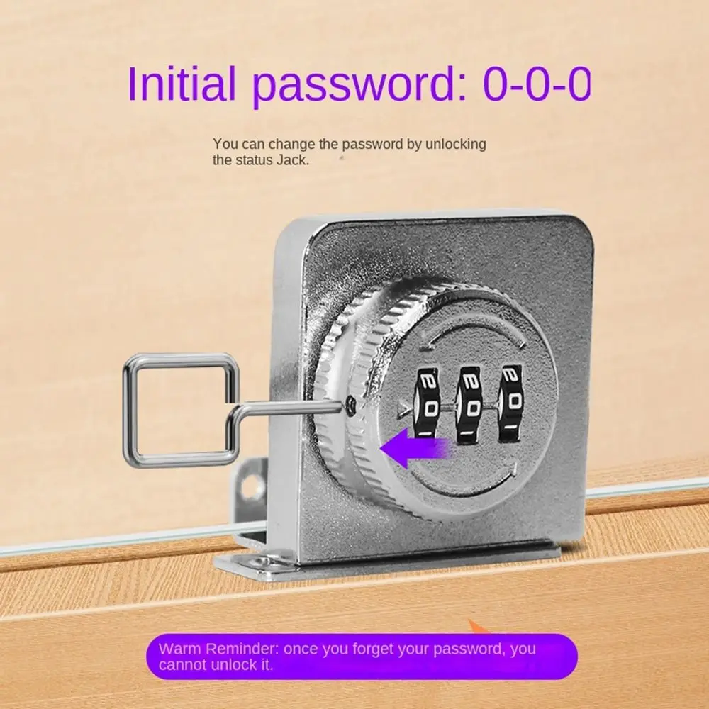 سبائك الزنك باب زجاجي قفل بكلمة مرور الأجهزة الأثاث عرض القضية قفل 3 رمز رقمي الأمن قفل مجمع خزانة زجاجية #3