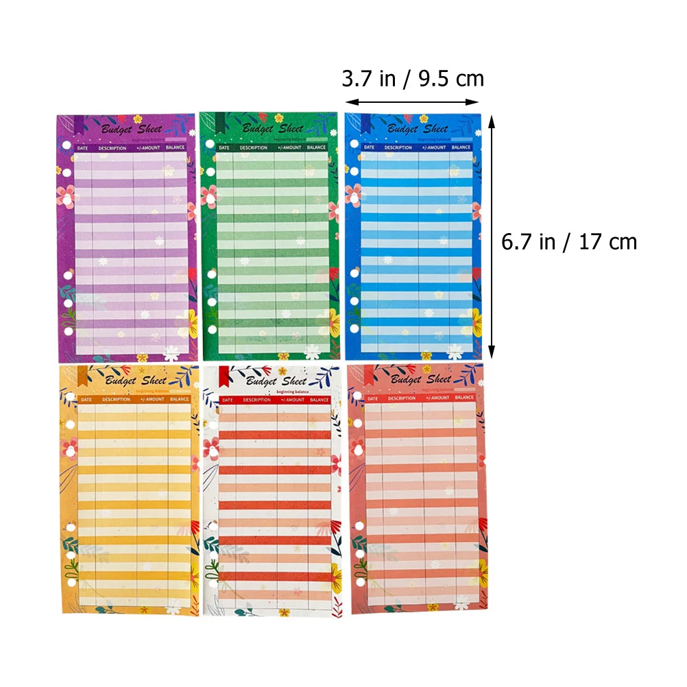 

36 Sheets Budget Sheets Punch Hole Design Cash Planner Inserts for Business Household Financial Goals Expense Tracker