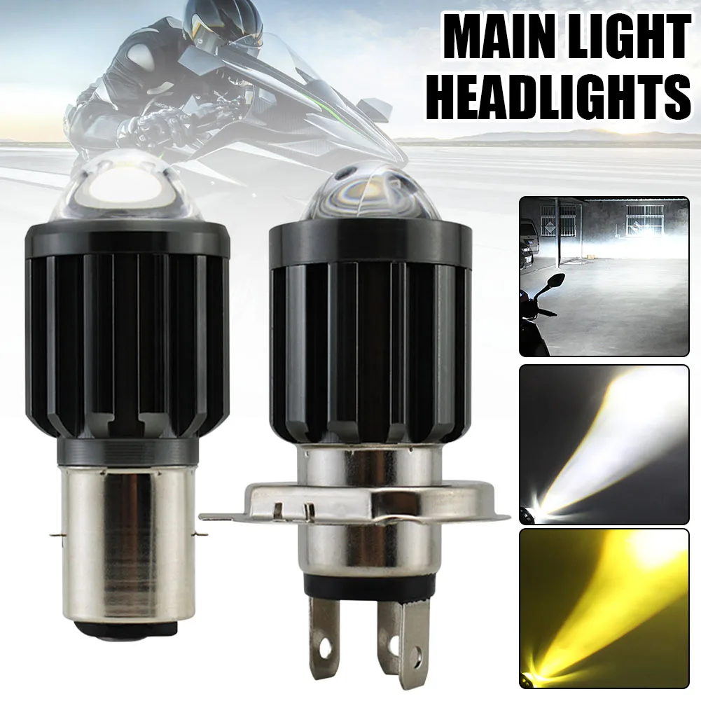 

1PCS H4 BA20D LED Motorcycle Headlight Bulbs CSP 10000Lm White Yellow Hi Lo Beam Fog Lamp Waterproof Motorbike Scooter Lamp