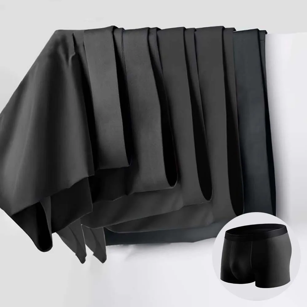 

5pcs/set Men's Panties Ice Silk Boxer Shorts Breathable Black Man Undrewear Mens boxer Sexy Underpants Ultrathin BoxerShorts
