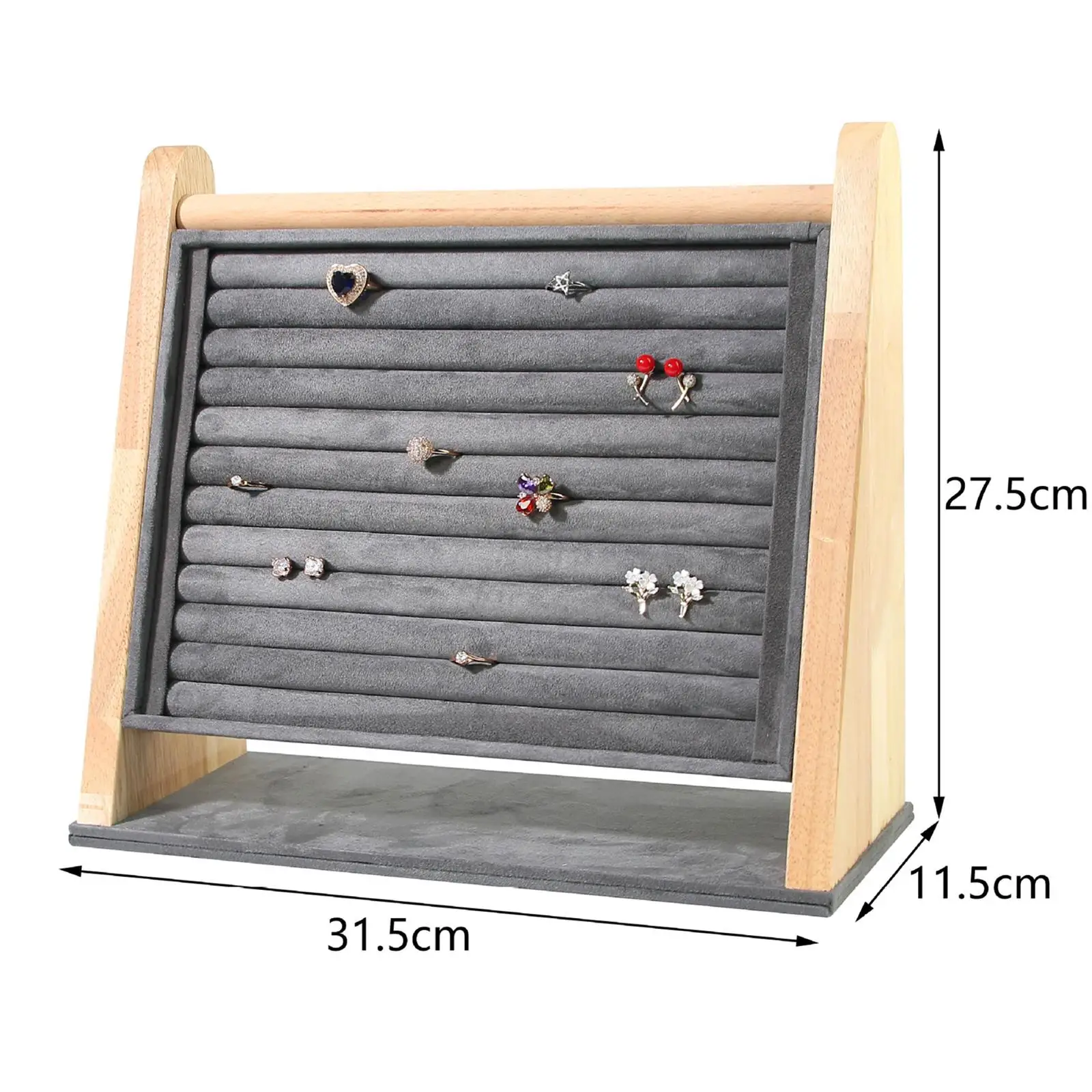 حامل حلقي متعدد الطبقات رف عرض المجوهرات لمحلات الطاولة الغرور #6