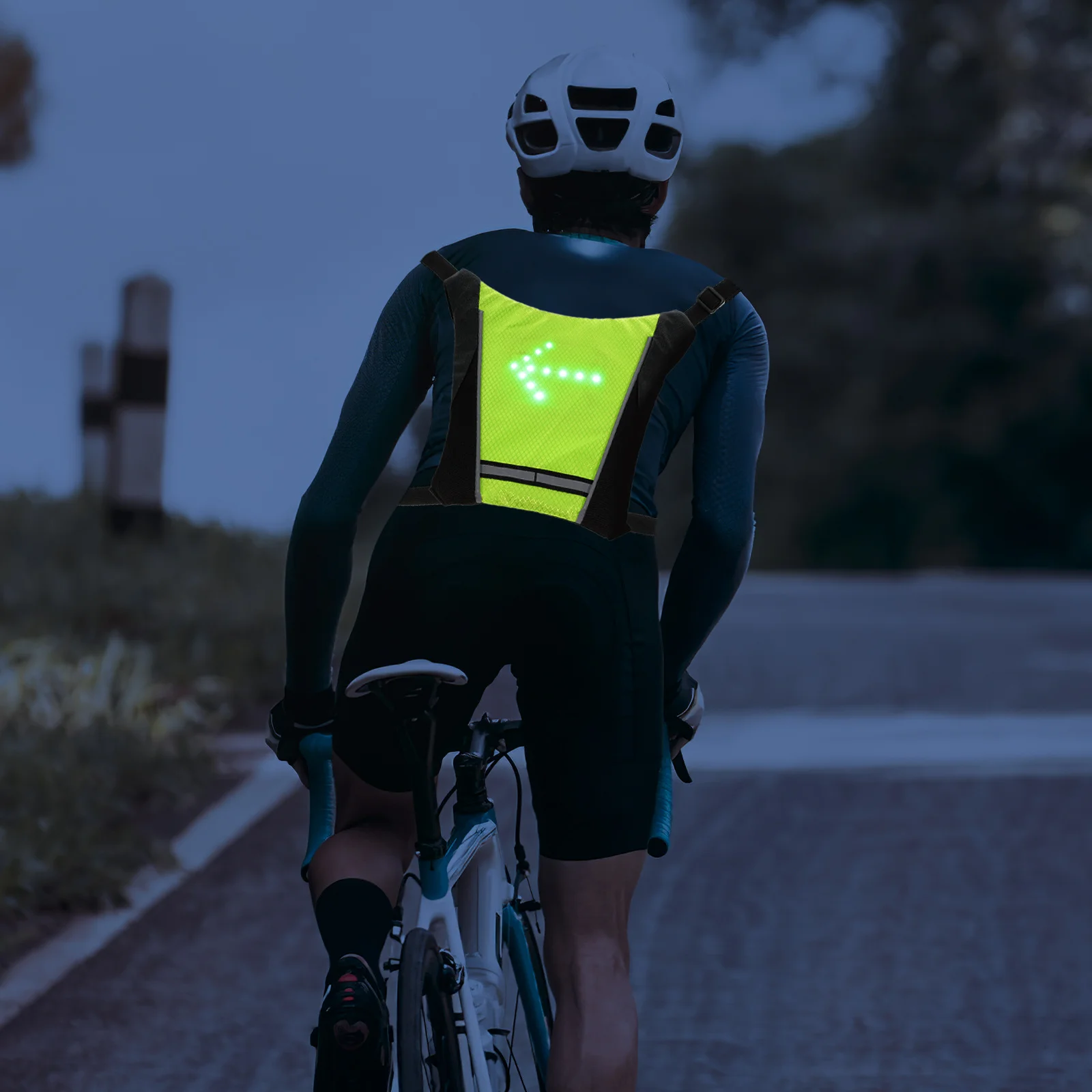 

Светодиодный фонарь-указатель поворота для велосипедной сумки, водонепроницаемый, с дистанционным управлением, для ночной езды, желто-зеленый