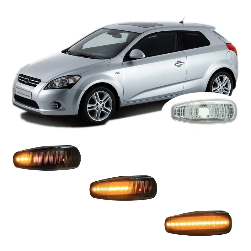 for Kia Pro Ceed I MK1 ED 2006 2007 2008 2009 2010 2011 2012 2013 Sequential LED Side Marker Turn Signal Light Lamp