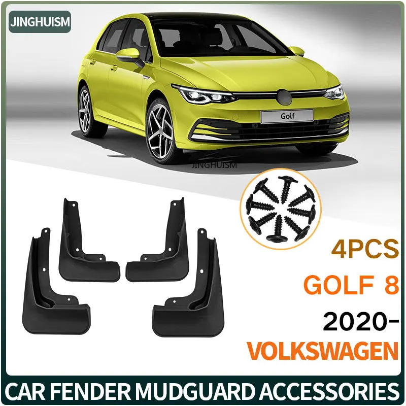 Mudguards Automotive Car Accessories Mud Flap For VW Volkswagen Golf 8 2020-2023 Fender Black Exterior Customization Protection