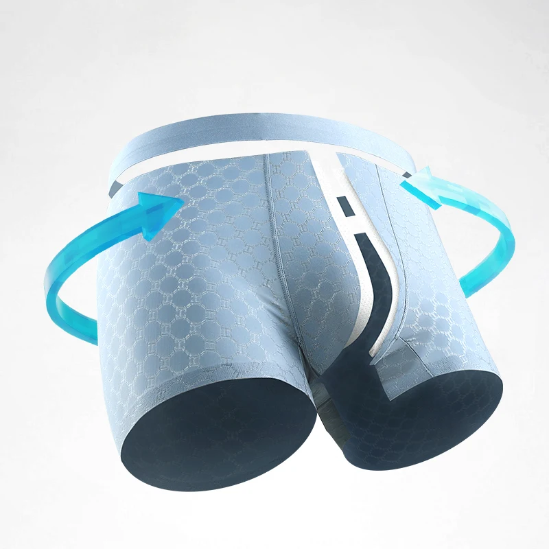 Ice Silk Underwear Men's Boxers Summer Thin Breathable Boxers Seamless Boxers Boys Short Shorts Head