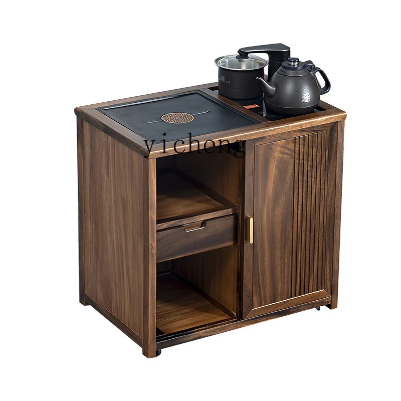 

Мобильный чайник ZF из массива дерева, встроенный домашний шкаф для гостиной, балкона, маленький чайный столик, журнальный столик