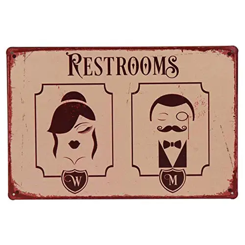 Patisaner Toilet WiFi No Smoking Public Place Signs Tin Sign Bar Cafe Men Women WC Door Wall Marking Metal Plaque 20x30cm