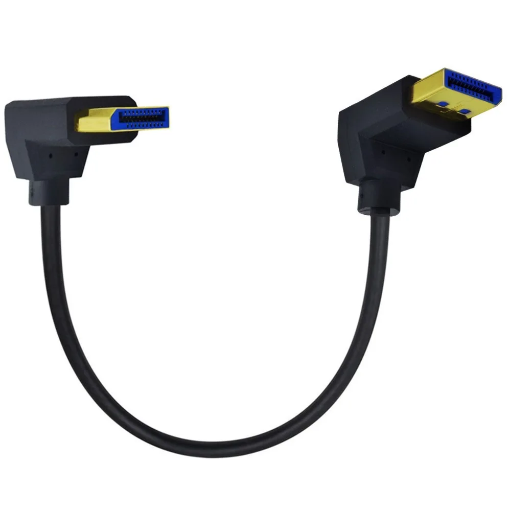 Up Down Angle Displayport 1.4 Cable 90 Degree Down Up Angled DP Male To Male Extension Cable, 1.4V Up To 8K/60Hz 0.3M 30cm