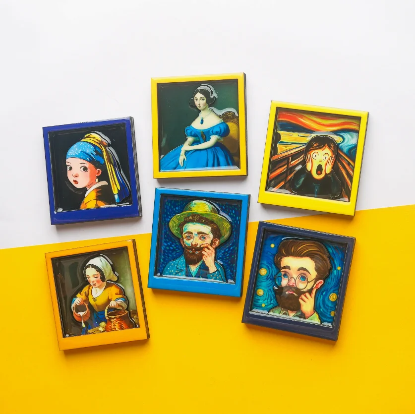 Q-versie Van Gogh koelkastmagneet |   Celebrity Art Renaissance Decor |   Handwerk ambachtelijke stickers |   DIY Home Decor cadeau-idee
