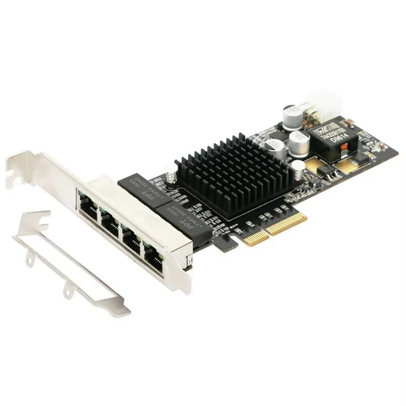 

Гениальная 4-портовая сетевая карта PCIE POE, 10/100/1000 МБ, гигабитный промышленный Ethernet-конвертер, адаптер PCI-E 1X, чип Intel350
