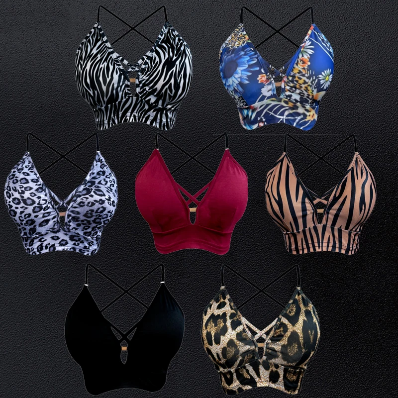 Sexy reggiseno da ballo latino Top da ballerino Tango Salsa Cha Cha abbigliamento da ballo Samba Rumba intimo da ballo accessori da ballo latino DCC123