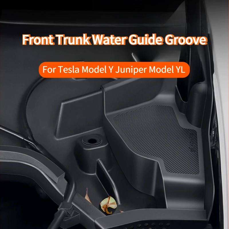 For Tesla Model 3/Y/YL Juniper 2026 Front Cabin Anti-Clog Cover Water Channel and Leaf Blocking Frunk Debris Filter Protection