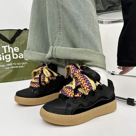 Tjocka sulor för pappaskor män/kvinnor 2025 sommar höst snörning klumpiga sneakers casual skateboardskor blandade färger sportskor 10 best sales vintage Havana-sneakers - №1