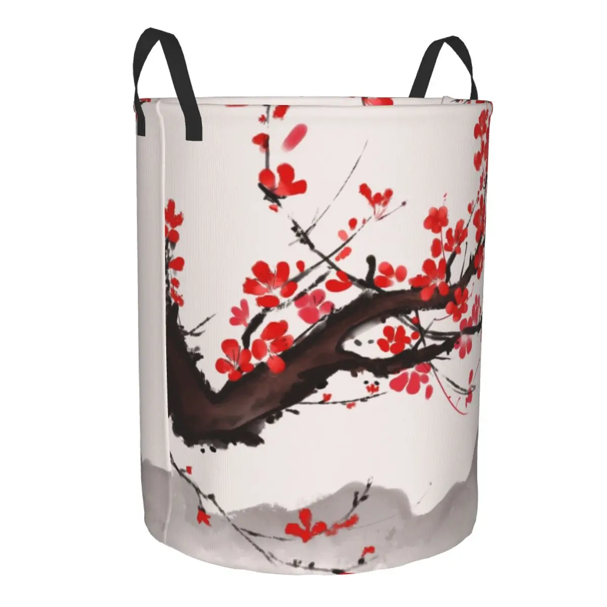 Cherry Blossom Japanese Style Laundry Basket Foldable Large Capacity Clothing Storage Bin Sakura Floral Flowers Baby Hamper