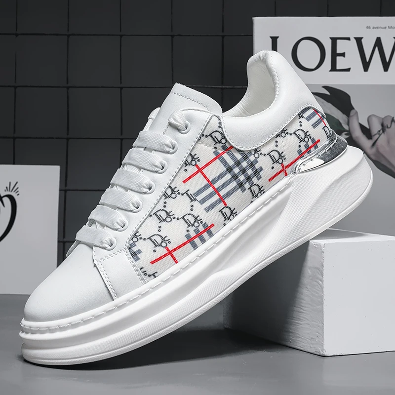 أحذية رياضية رجالية من الجلد الطبيعي أحذية كاجوال قابلة للتنفس خفيفة مضادة للانزلاق أحذية بدون كعب للمشي على طراز الأكاديمية أحذية تنيس ماسكولينو #4