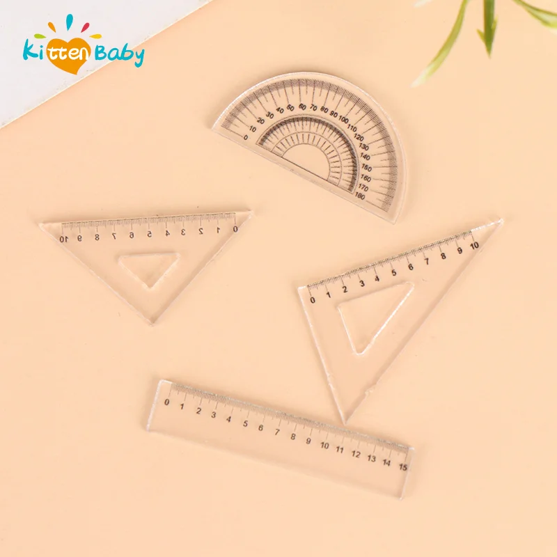 

4pcs/set 1:12 Dollhouse Miniature Simulation Learning Ruler Model For Doll House Decoration Accessories Dollhouse Learning Props