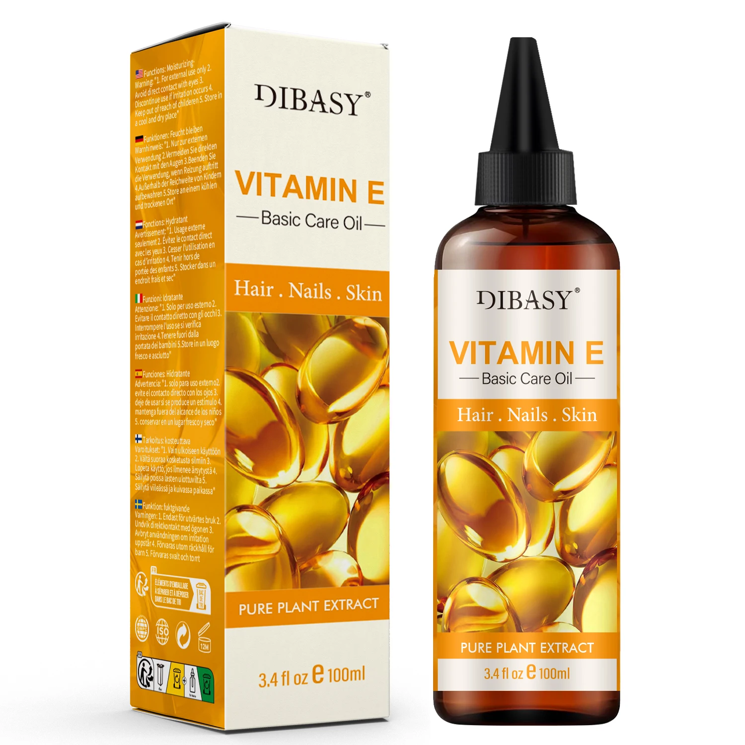 DIBASY Pure Vitamin E  Essential Oil Multipurpose Oil for Hair Nails & Skin Hydration & Repair