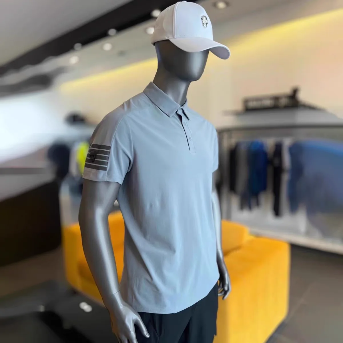 Men's Golf Top AMAZINGCRE Top Quality Summer Breathable Quick-Drying Perspiration Sports Short-Sleeved Polo Shirt