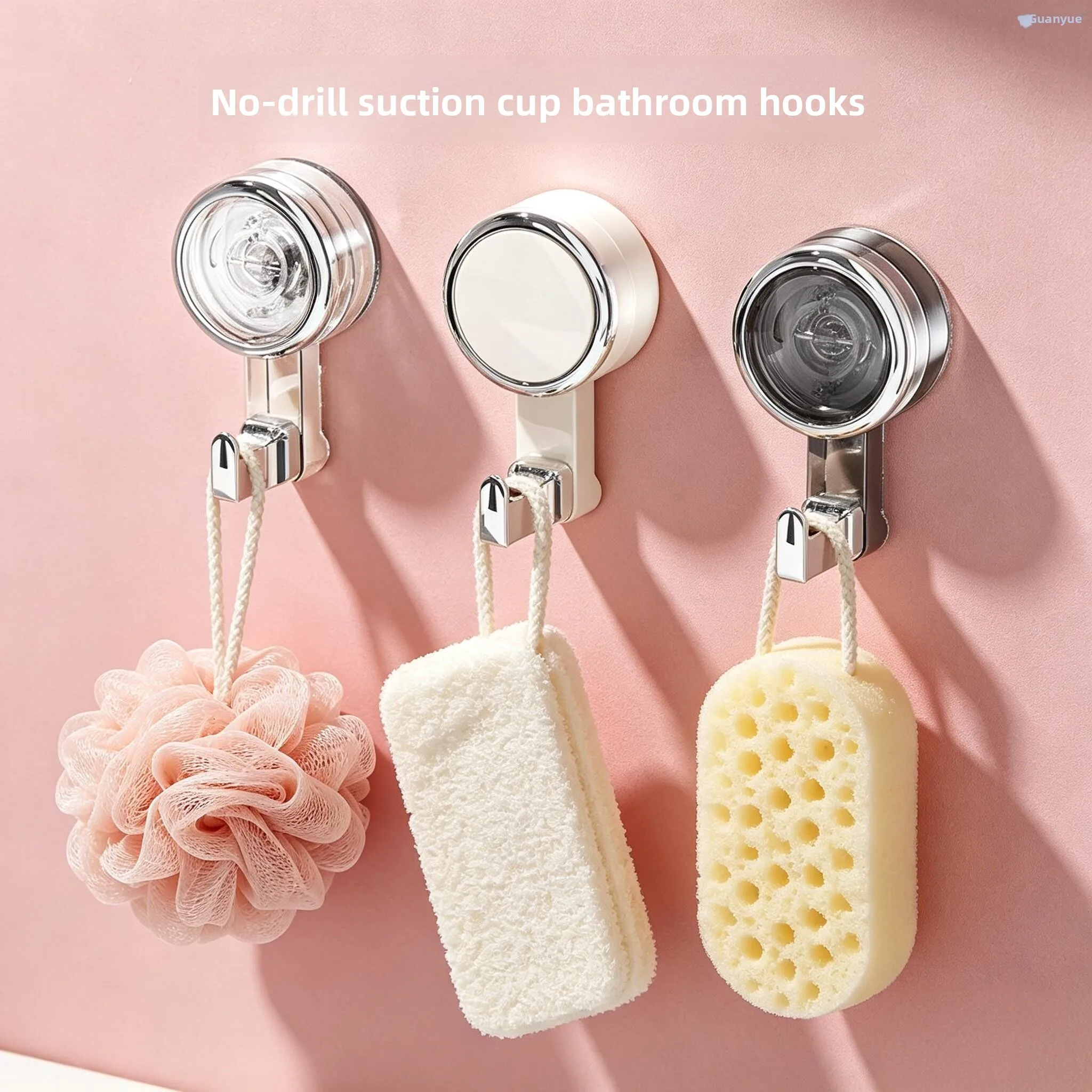 

Strong Vacuum Suction Hooks No Drilling Bathroom Kitchen Storage Organizer Heavy Duty Sticky Hooks for Backpacks No Trace