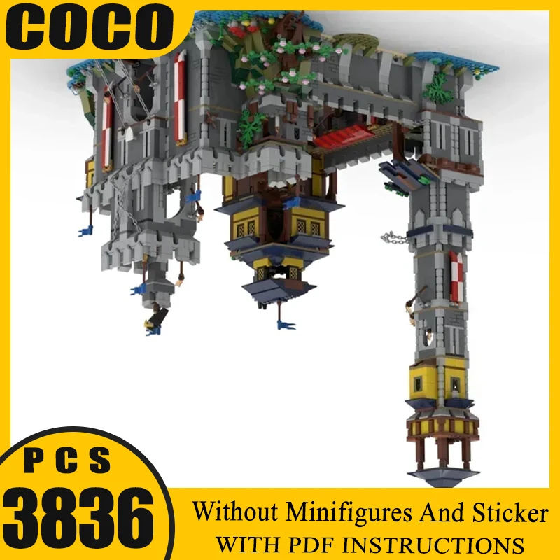 

Замок High Tower Moc, строительные кирпичи, военная модель крепости, технология, подарки, рождественские игрушки, наборы «сделай сам», сборка, модульные блоки