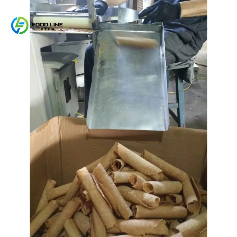Commercial Electric High Output Bakery Line for Continuous Production of Crispy Egg Rolls Waffle Sheets and Formed Cones Machine