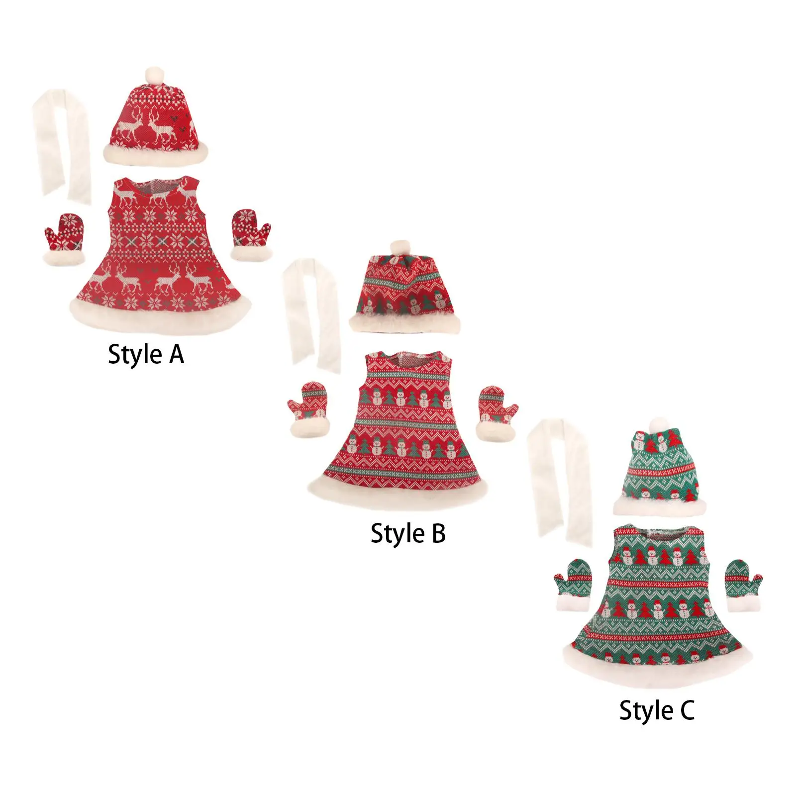 Doll Christmas Clothing Set Fashion Dresses Hat for Activity Gift Birthday