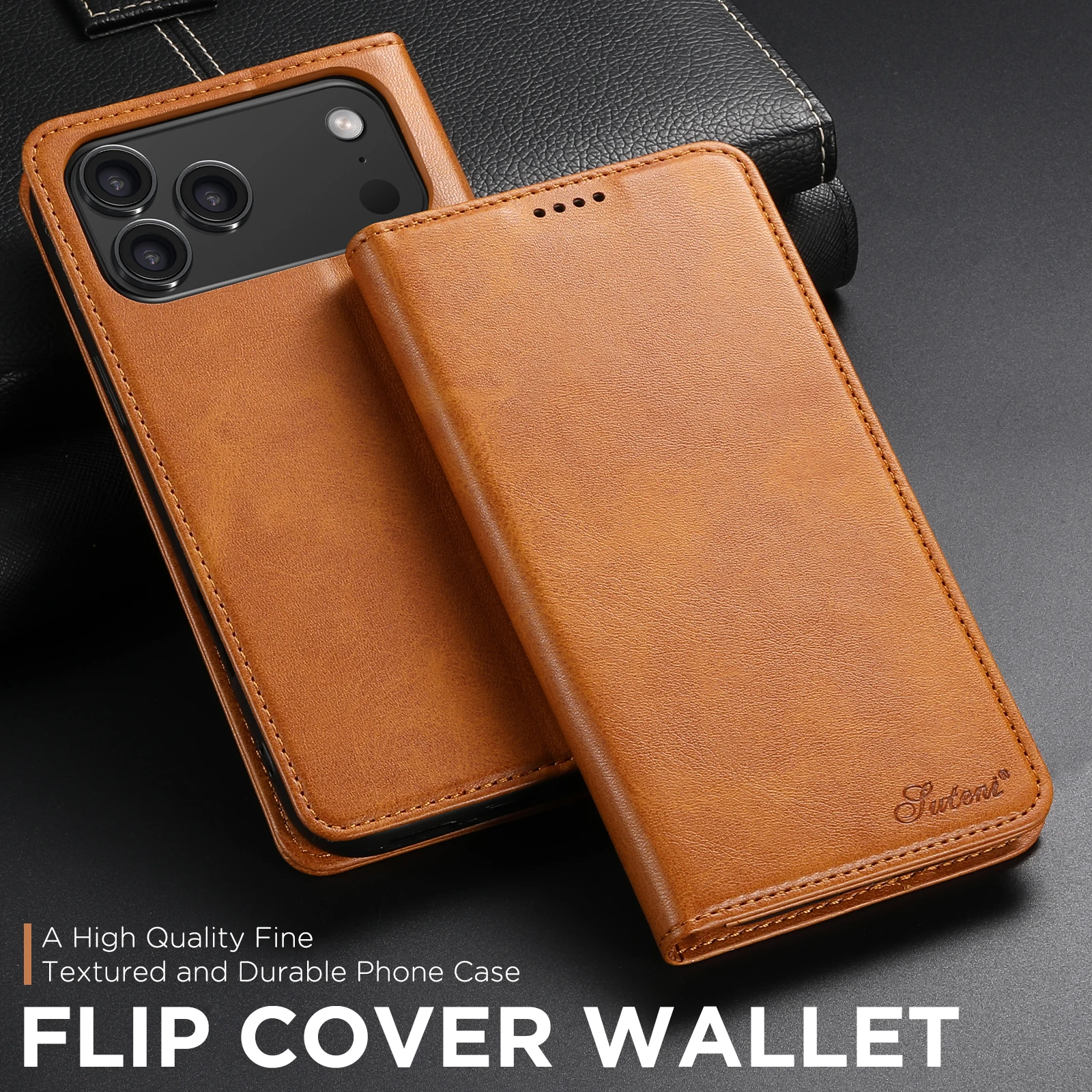 SUTENI Kunstleder-Kartenhalter-Standfunktion-Geldbörse Magnet-Flip-Cover Handyhülle für iPhone 18 Pro Max 17 16 Plus 15 Pro 14 13 12 – Detail 36