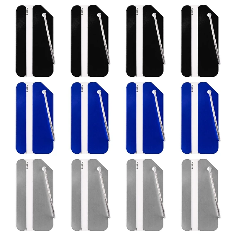 

ASDS-12Pcs Luggage Tags Business Card Bag Tags Aluminum Holder Metal Travel ID Bag Tag For Travel Luggage Baggage Identifier