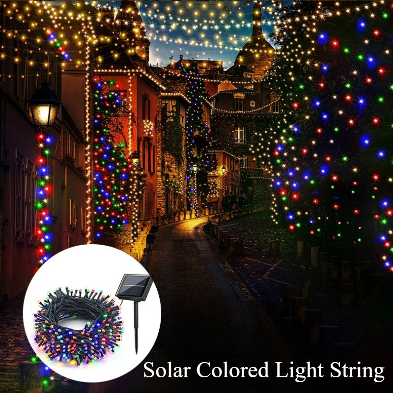 LED Solar Lights String Fairy Light Starry Sky Lantern Outdoor Waterproof String Light Home Christmas Day Courtyard Garden Decor