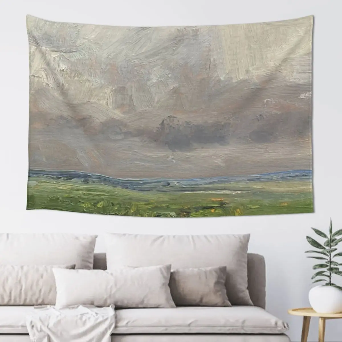 

Grey and Green Landscape Tapestry House Decor Decoration Aesthetic For Bedroom Tapestry