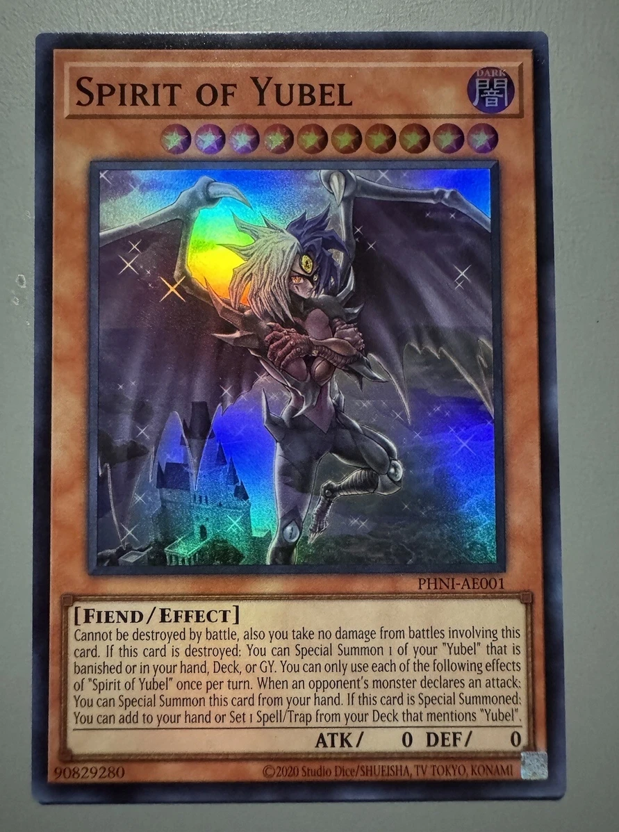 Yugioh KONAMI Duel Monsters PHNI-AE001 Spirit of Yubel Супер редкая азиатская английская коллекция мятная карта