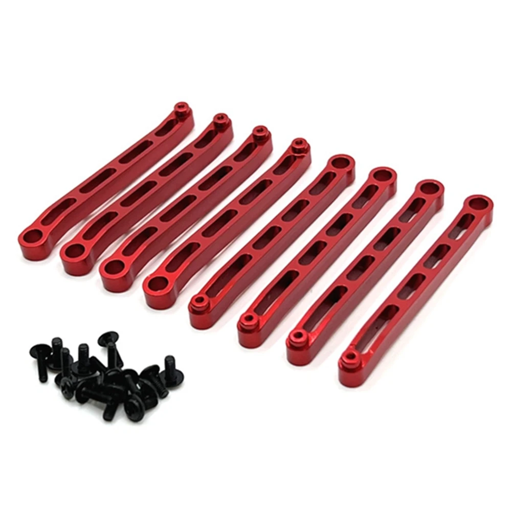 【STOCK】MN78 Metal Chassis Links Pull Rod Tie Rod Set for MN78 MN-78 MN 78 1/12 RC Car Upgrades Parts Accessories,Red