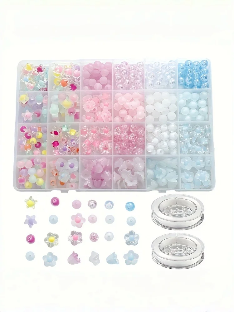 Box Acrylic Multi-Color Mixed Style Set Beads for DIY