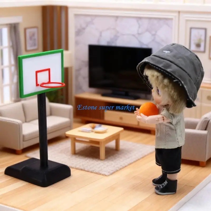 

090B Detailed Miniature Basketball Model Finger Basketball Game for 1/12 Doll House