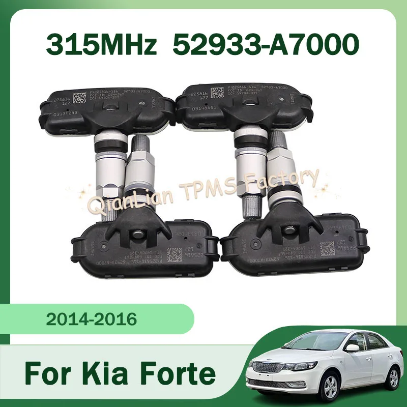 1/4 Stück TPMS-Sensor 315MHz 52933A7000 52933-A7000 für Kia Forte Koup Forte 5 Auto-Reifendruckkontrollsysteme Zubehör