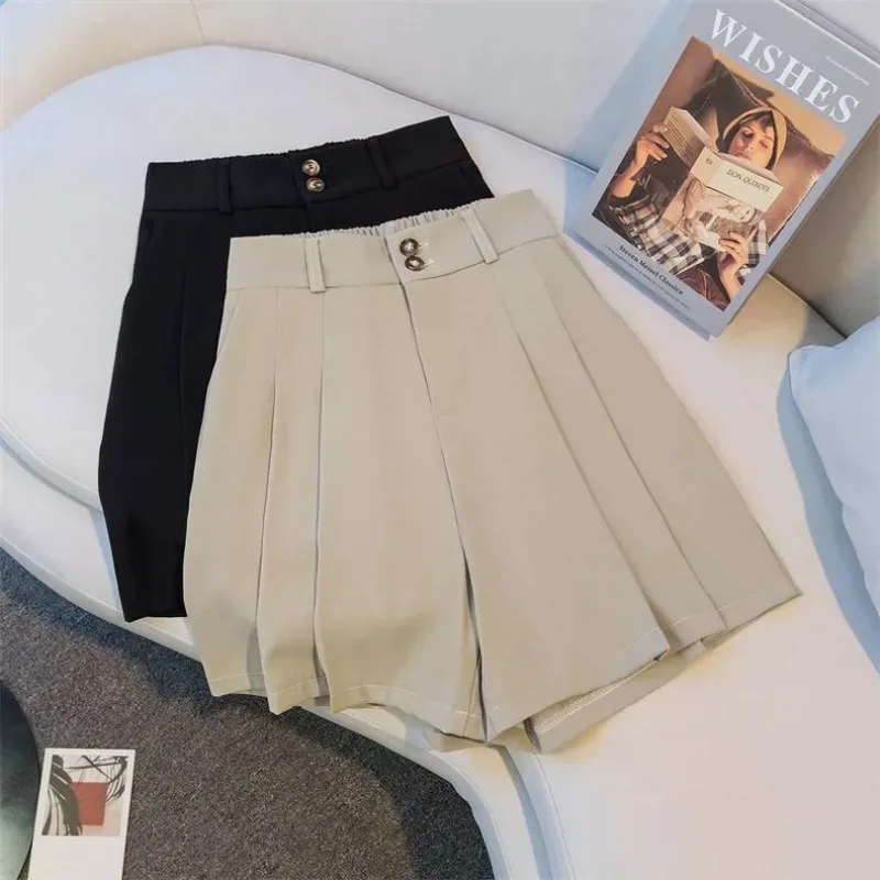 Women Plus Size 2025 Summer High Waist A-Line Button Mini Skirt Loose Fit Slimming