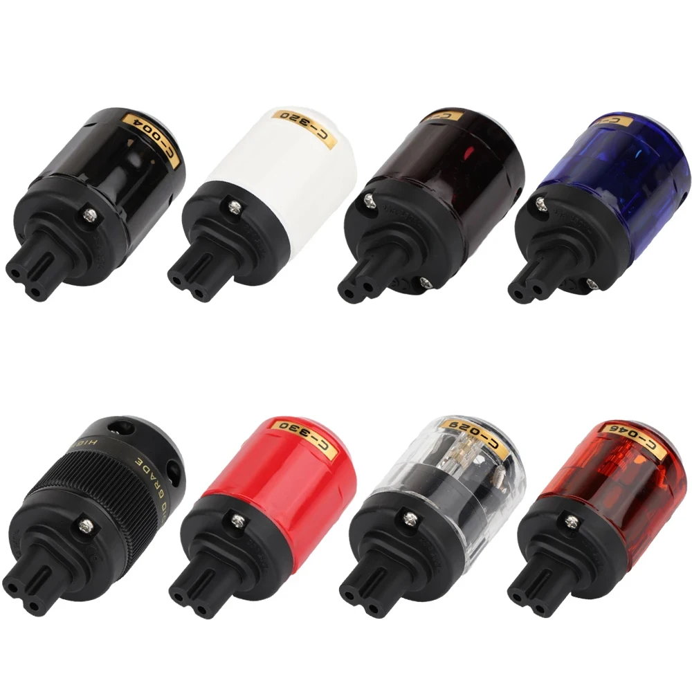 2pcs Gold Plated Figure 8 C7 Power Plug hifi Audio speaker amplifier Electrical AC Power cord IEC Plug socket connector