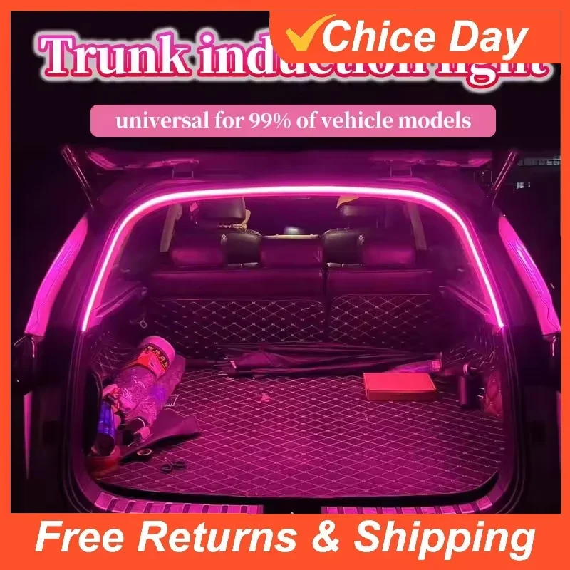 

Автомобильное освещение багажника высокой яркости, окружающее освещение, украшение интерьера, светодиодная беспроводная автоматическая сенсорная световая полоса задней двери Amagi