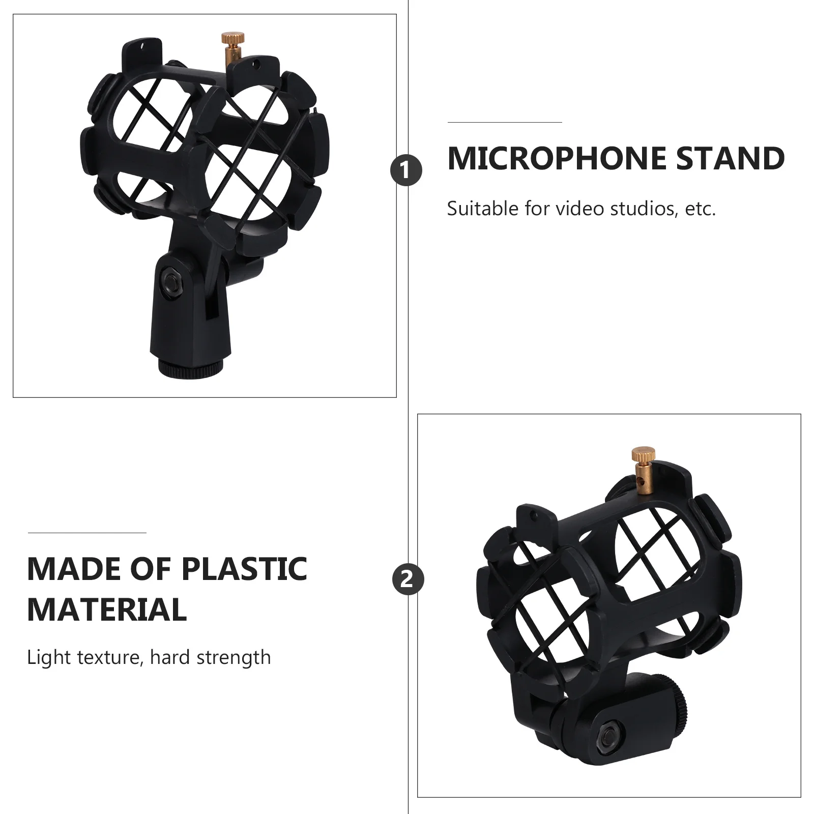 

Universal Microphone Shockmount Mount for Condenser Mic -Vibration Suspension Clip Adjustable Angle Outdoor Touring