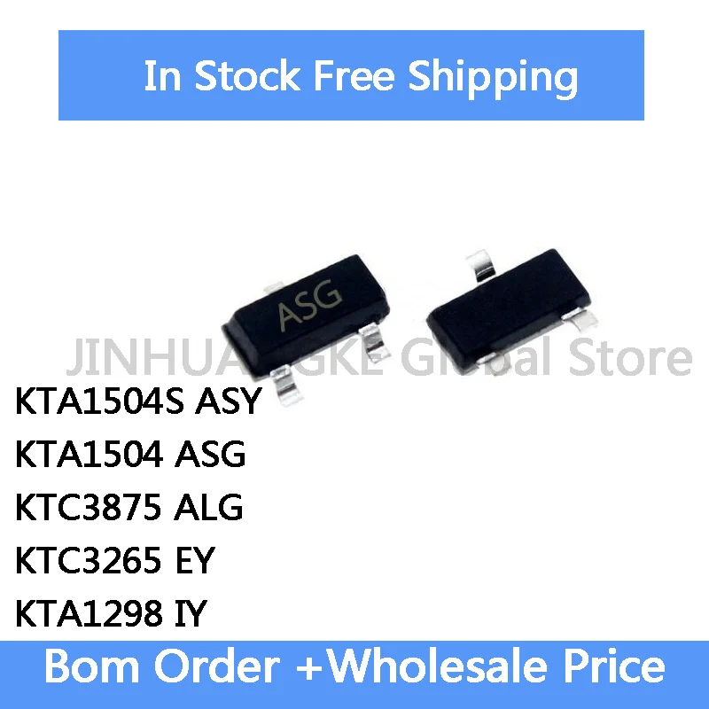 50 Uds KTA1504S ASY KTA1504 ASG KTC3875 ALG KTC3265 EY KTA1298 IY SOT-23 IC en Stock al por mayor