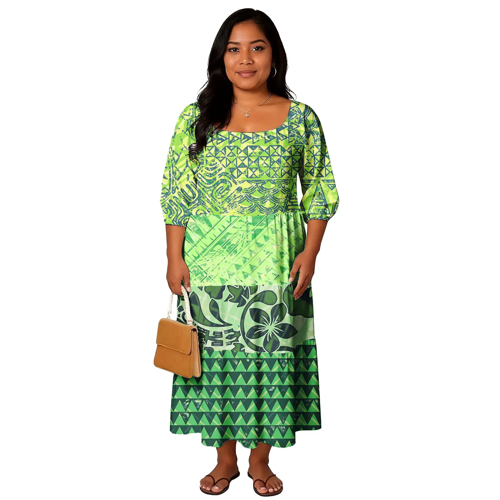 فستان بولينيزي مخصص حسب الطلب لحفلات الكوكتيل كلاسيكي ساموا مقاس كبير فستان نسائي جزيرة فيجيان أنيق حورية البحر #5