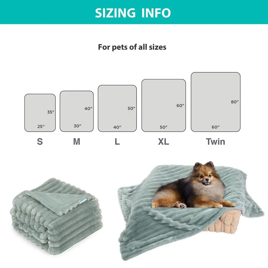 Dog Blanket, Soft Fleece Blanket for Couch Protector, Reversible Pet Blankets Furniture Protector Cover for Small Medium Large D