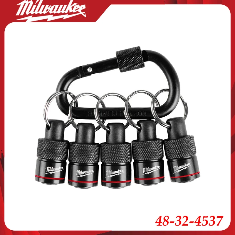 Milwaukee 48-32-4537 Ensemble de 5 porte-embouts mousquetons, organisateur d'outils portable robuste pour entrepreneurs et bricoleurs